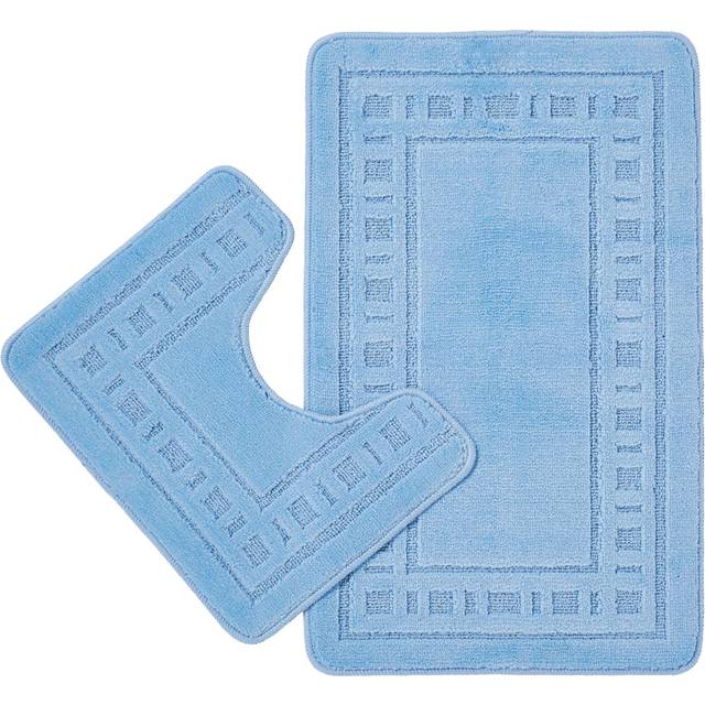 Catherine Lansfield Armoni Bath And Pedestal Mat Set - Blue