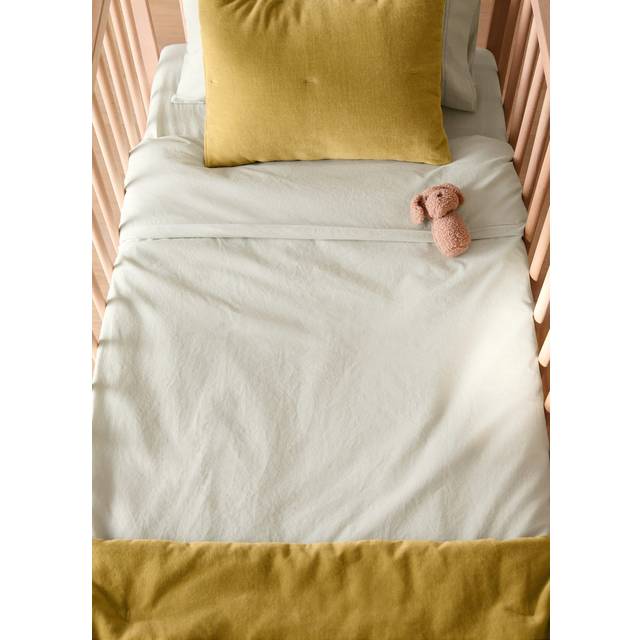 Children's washed cotton double-stitched duvet cover for cot forest green - Home - 100x120cm - MANGO HOME - Forest Green