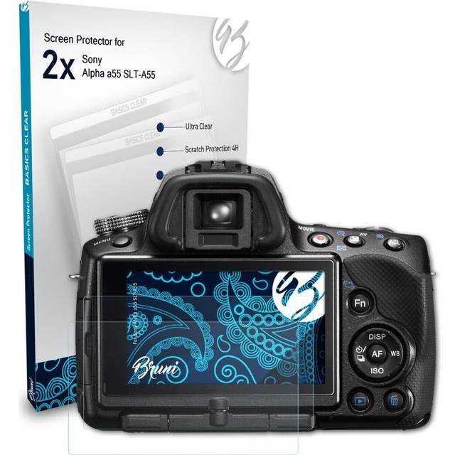 Bruni 2x protective film for sony alpha a55 slt-a55 screen protector