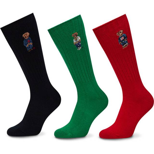 Pack of 3 Pairs of Socks - Green+Blue+Red - 39/45 (5.5 to 10)