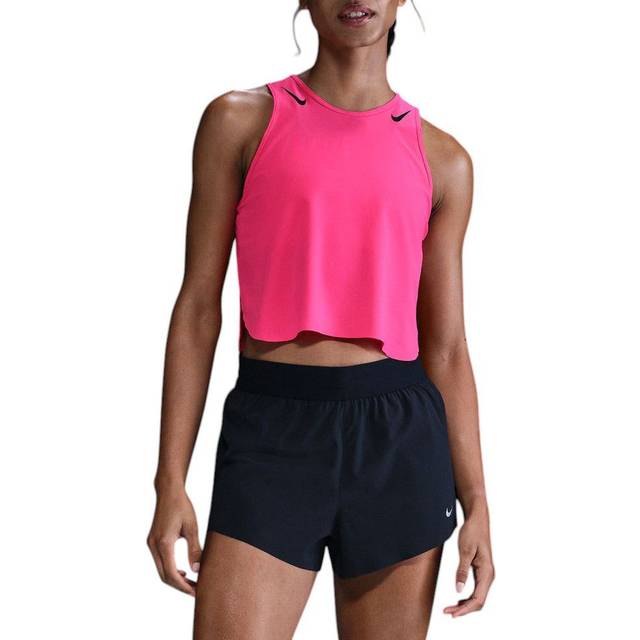 Tank top Nike AeroSwift Women's Dri-FIT ADV Cropped Running Tank Top Hyper Pink/ Black S (S)