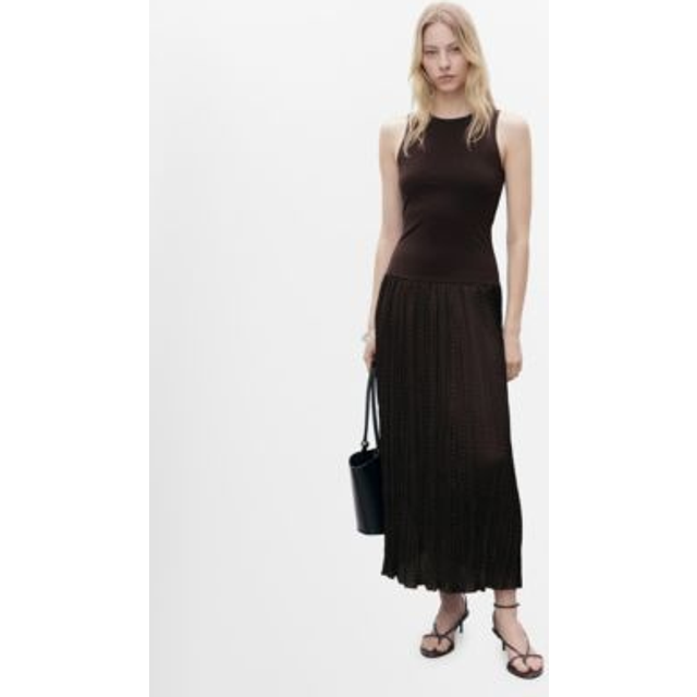Mango Parrot Sleeveless Maxi Dress, Brown
