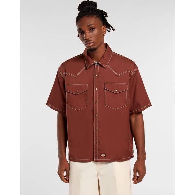 DICKIES River Ranch Work Shirt Ss |Brun |L
