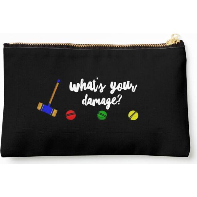 Makeup Bag Whats Your Damage? Cosmetic Organizer Tyvek Paper Bags Zipper Pouch