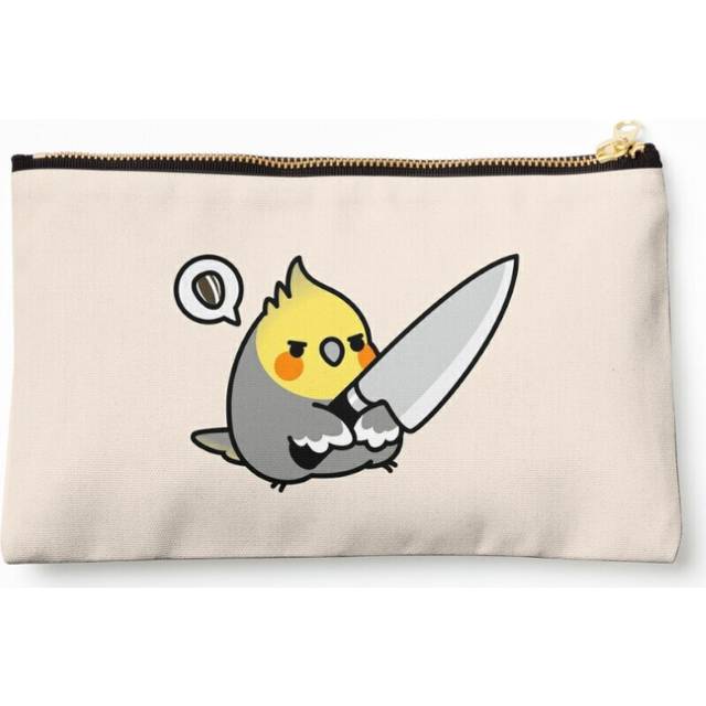 Makeup Bag Chubby Cockatiel Knife Cosmetic Organizer Tyvek Paper Bags Zipper Pouch