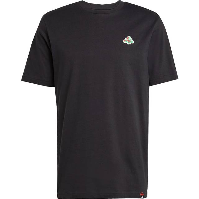 Short-Sleeve T-Shirt with Pizza Logo - Black