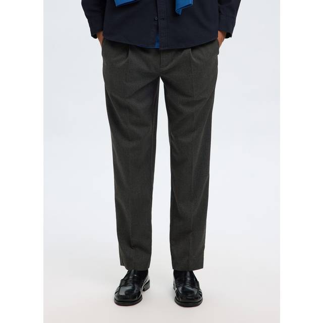 Viscose Blend Pleated Trousers