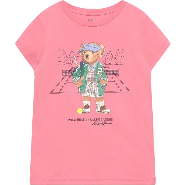 RALPH LAUREN KIDS Polo Bear Cotton Jersey Tee |Rosa |117-123