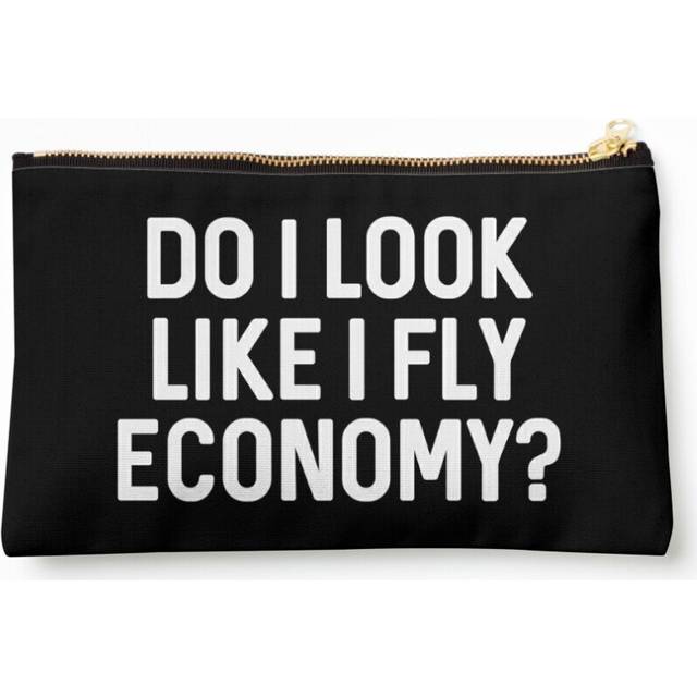 Makeup Bag Do I look like I fly Economy? Cosmetic Organizer Tyvek Paper Bags Zipper Pouch