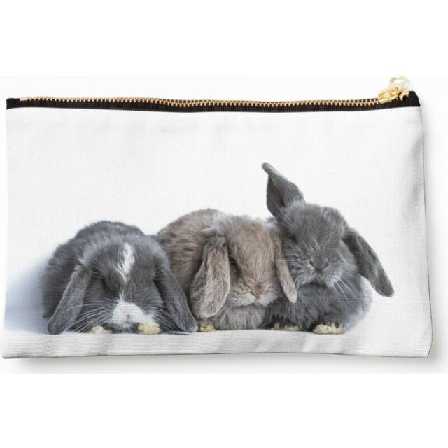 Makeup Bag Mini Lop Baby Rabbits Cosmetic Organizer Tyvek Paper Bags Zipper Pouch