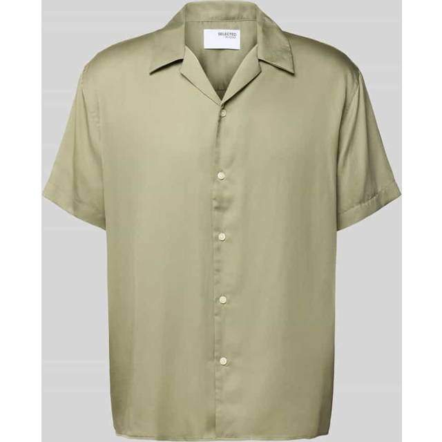 SELECTED HOMME Slhrlxcharlie Satin Ss Shirt Resort |Grön |L
