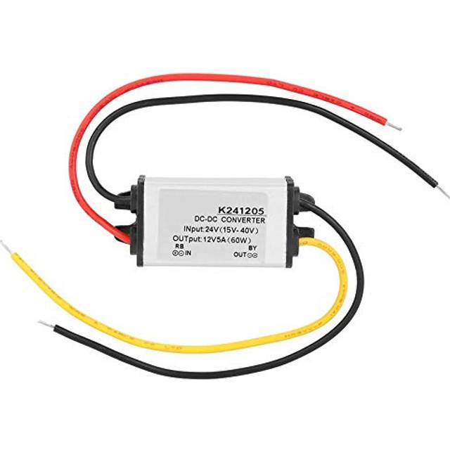 DC Power Converter, DC 24V to 12V Step Down Converter, 5A Power Supply Adapter, Car Power Converter Voltage Changer High Efficiency Buck Voltage