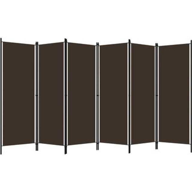 vidaXL 6-Panel Room Divider Brown 300x180 cm
