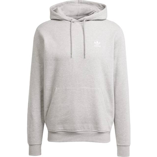 Trefoil Essentials Hoodie - Medium Grey Heather / White - 2XL