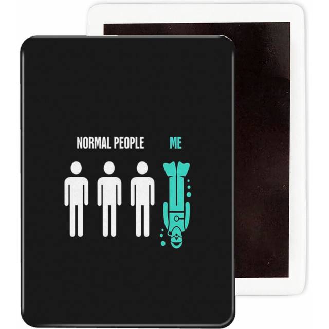 (Normal People, Me Funny Scuba Diving Design_3663) Fridge Magnets Ceramic Refrigerator Magnet Handmade Graphic Artwork Kitchen Decorative Accessories