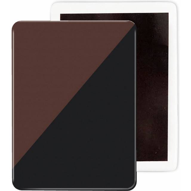 (Minimalist Color Block Diagonal Brown And Black Dark Academia_1786) Fridge Magnets Ceramic Refrigerator Magnet Handmade Graphic Artwork Kitchen Decor