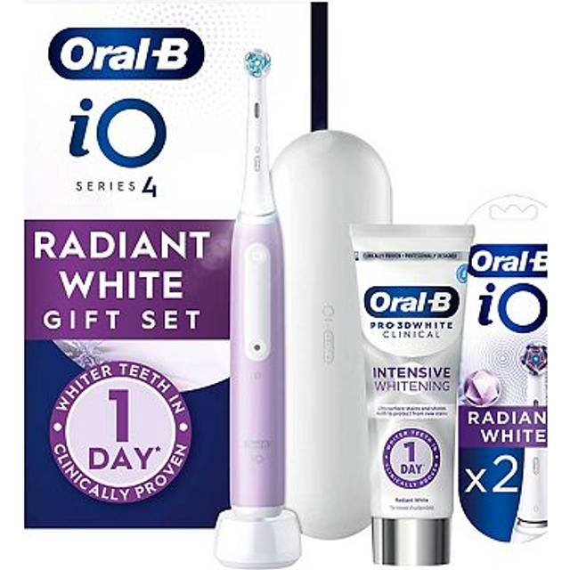 Oral-B iO4 Lavender Electric Toothbrush Radiant Whitening Gift Set