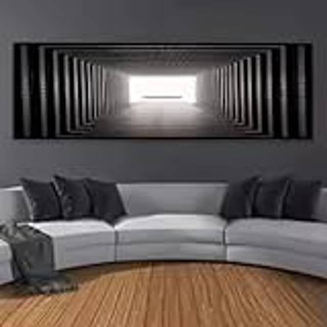 ZHUOYA Minimalistiskt dekorativt canvastryck för vardagsrum, kontor och matsal med rymdförlängningskoncept 50 x 150 cm (utan ram)