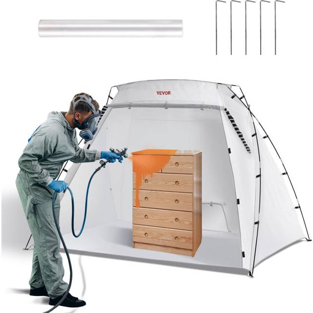 VEVOR Portable Paint Booth  Larger Spray Paint Tent with Built-in Floor & Mesh Screen  Painting Tent Station for Furniture DIY Hobby Tool  7.5x5.2x5.2