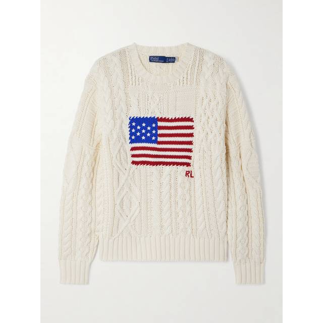 Polo Ralph Lauren Sweater With Flag - Cream