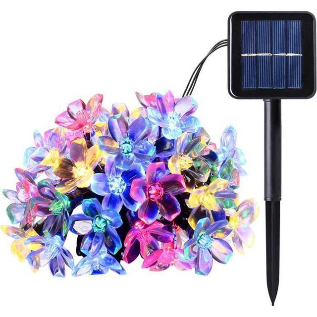 (Multicolour) Garden Outdoor Lighting 7M 50 Leds Peach Blossom Flower Solar String Lights