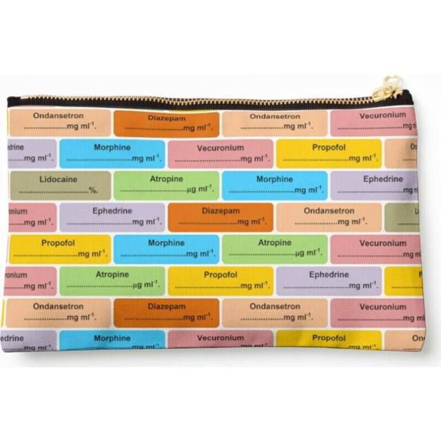 Makeup Bag Anesthesia Drug Label Pattern Anaesthesia Cosmetic Organizer Tyvek Paper Bags Zipper Pouch