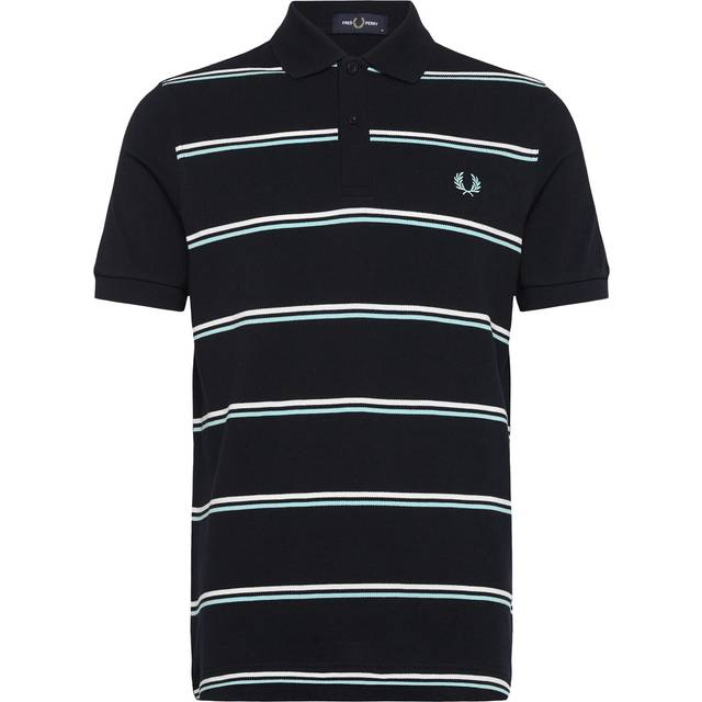 Fred Perry Navy Striped Polo - 608NAVY - XL