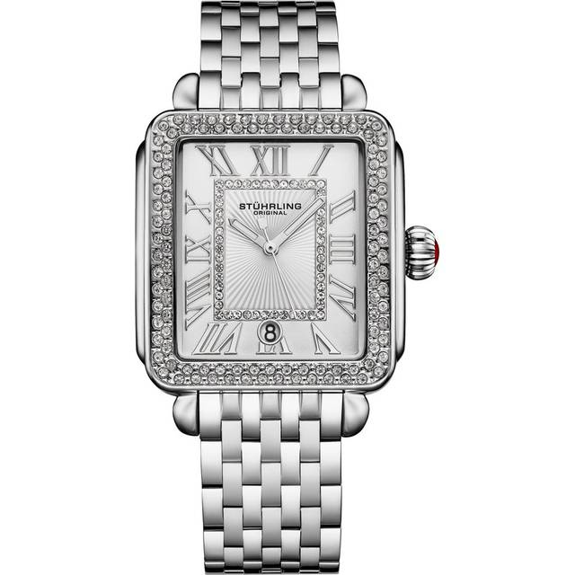 Stührling Original Vivreluxe 34Mm Rectangle Quartz Fashion In Silver - One Size
