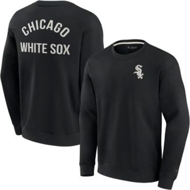 Unisex Fanatics Black Chicago White Sox Super Soft Pullover Crew Sweatshirt