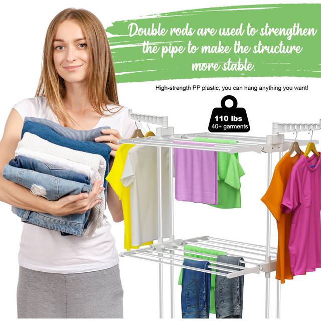 125cm Rolling Clothes Rack - Grey (72.5cm L)