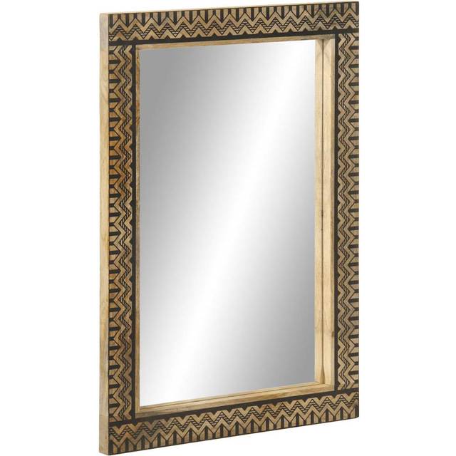 Natur Pur Bathroom Mirror 50X70 Cm Solid Wood Mango And Glass - Black (2.5cm H X 50cm W X 70cm D)
