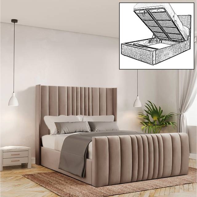 Bastin Upholstered Ottoman Storage Bed - Coffee (Super King (6&#39;))