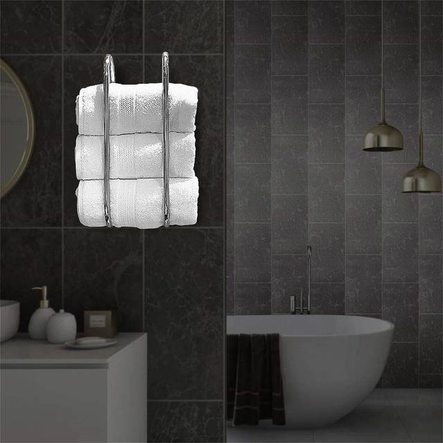 Beybut 2 Wall Mounted Required Towel Rack - Silver (51.2cm H X 17.5cm L X 15.5cm D)