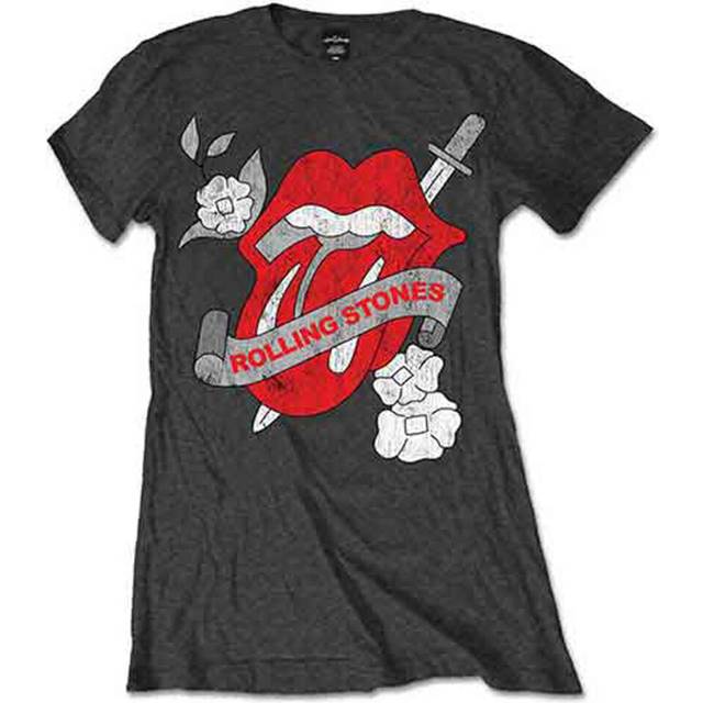 (L, Charcoal) The Rolling Stones Vintage Tattoo Skinny Fit T Shirt