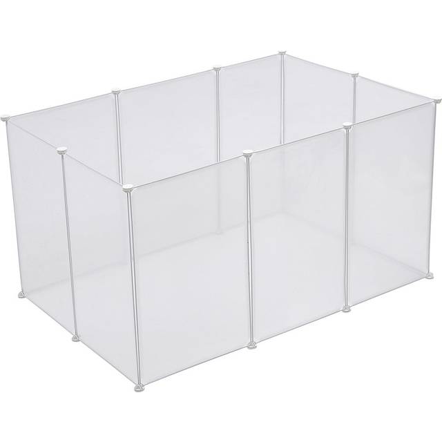 10 Panels Portable and Foldable Clear Pet Playpen Dog Fence Crate (Small (10-20lbs))