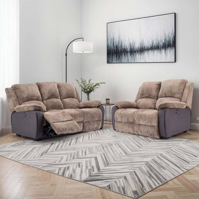 Electric Reclining Sofa - Brown