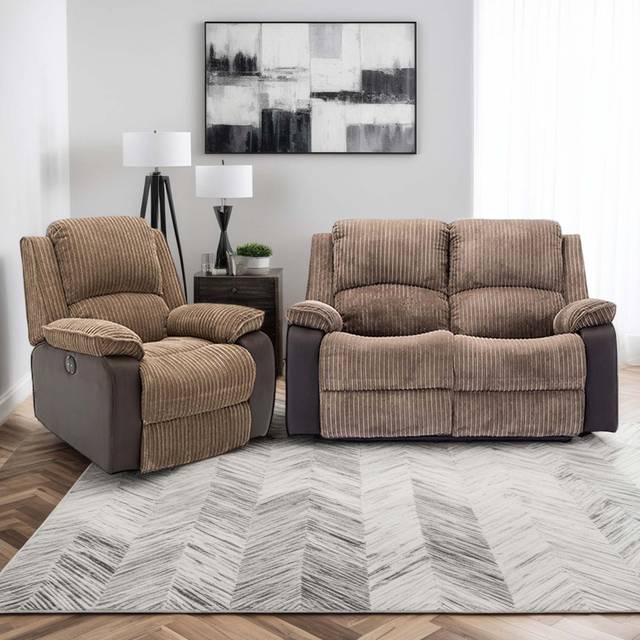 Electric Reclining Sofa - Brown