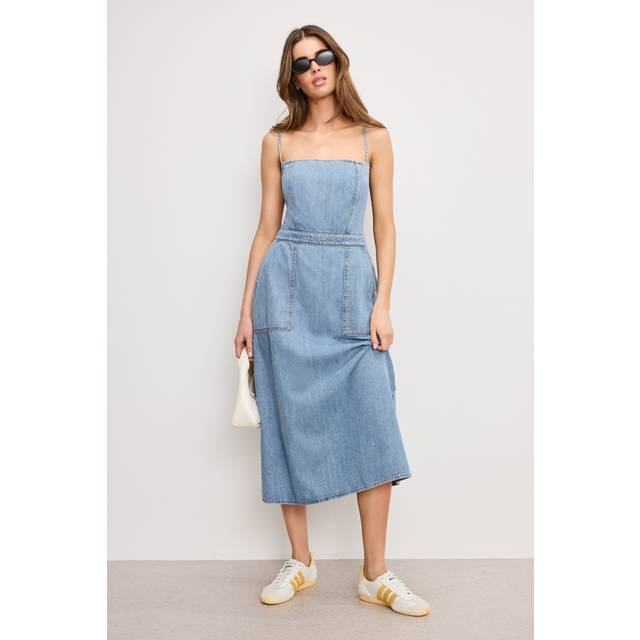 Good American Lite Denim Midi Dress, Indigo794