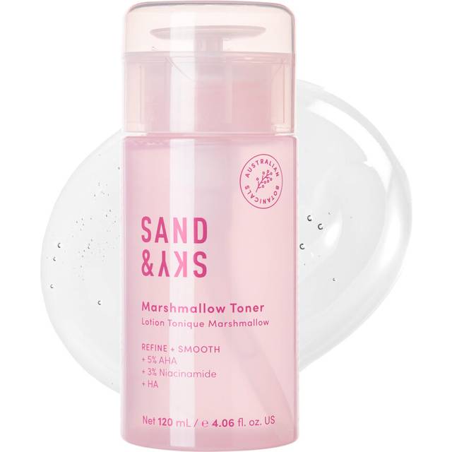 Sand & Sky Australian Essentials Brightening Toner with Niacinamide & Glycolic Acid - Marshmallow Extract Essence, Exfoliates & Strengthens Skin, 4.2
