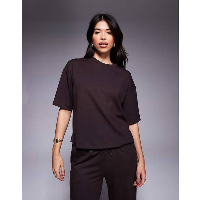 River Island Womens Brown Premium Short Sleeve Boxy T-Shirt