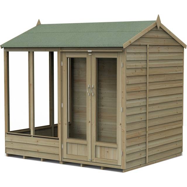 8' x 6' Forest 4Life 25yr Guarantee Double Door Reverse Apex Summer House (2.42m x 1.99m)