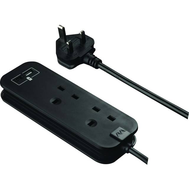 Masterplug 2 Socket USB Extension Lead