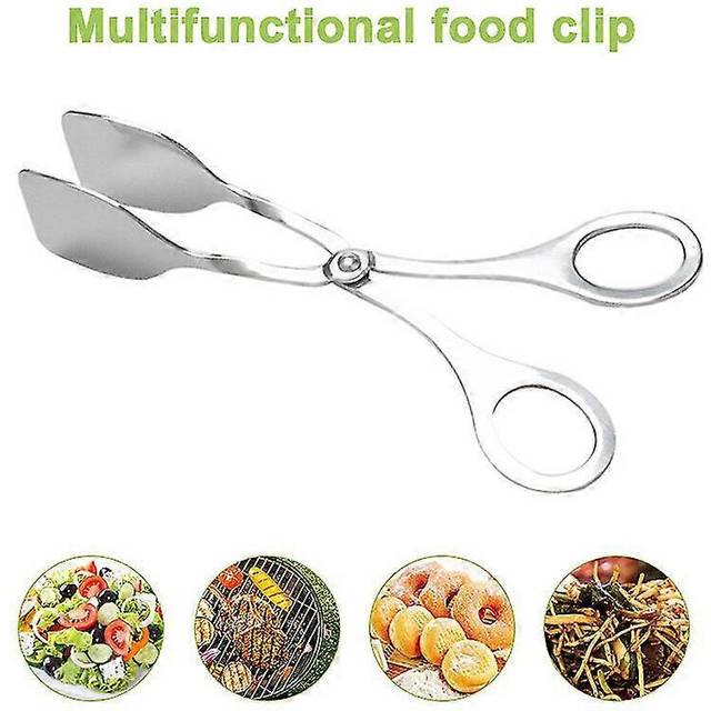 (As show, One size) stainless steel serving salad tongs scissor buffet party catering cake tongs kitchen tool