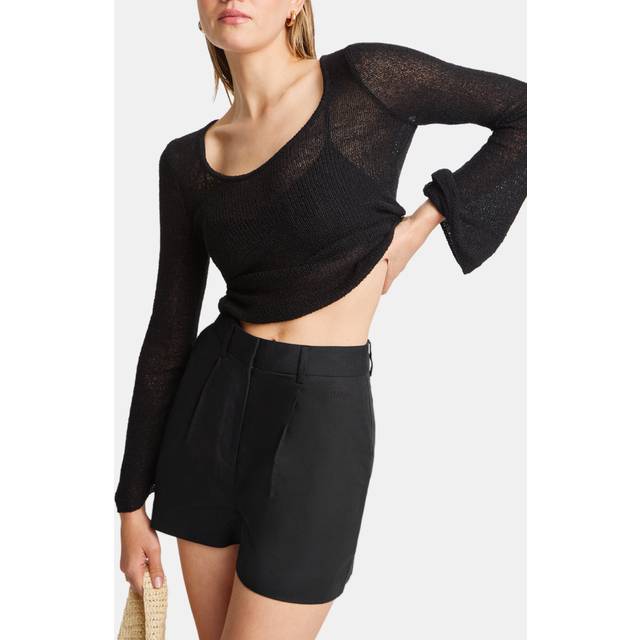 Heavyweight Linen Tailored Shorts - Black Onyx