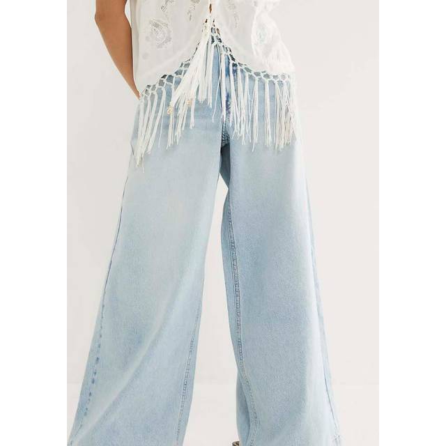 River Island Womens Petite Blue Low Rise Baggy Jeans - 10XS