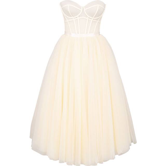 Darling Tulle Corset Dress - Vintage Cream - Founded by Conna Walker at just seventeen years old, London-based brand House of CB has since become internationally renowned for its range of show stopping occasionwear and stylish sundresses. Many of the label’s timeless pieces feature vintage-inspired silhouettes, delicate prints, and sculpting corsetry, and will make sure you look and feel your best at all times.