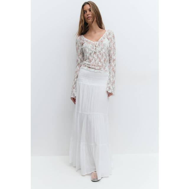 GINA TRICOT Maxi Skirt |Vit |L