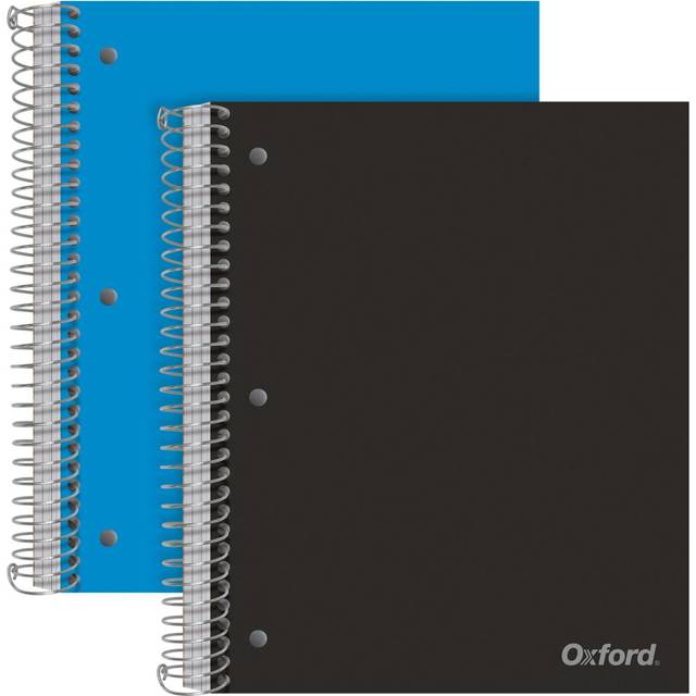 Oxford 3 Subject Spiral Notebook  Notebooks for School  Plastic Covers  Back to School Supplies  College Ruled  150 Sheets  2 Pack  Black and Blue (10