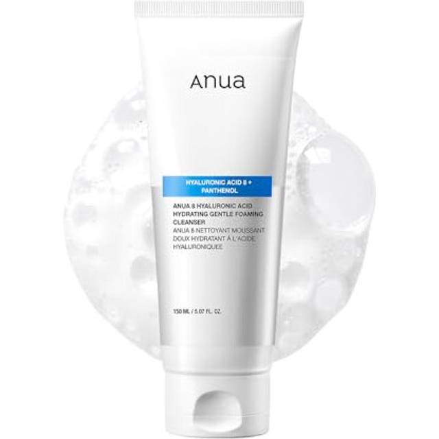 ANUA Hydrating Gentle Foaming Cleanser, Hyaluronic Acid, Glycerin, Zinc PCA, Panthenol, Korean Face Wash for Dry Skin, for Double Cleansing, Korean