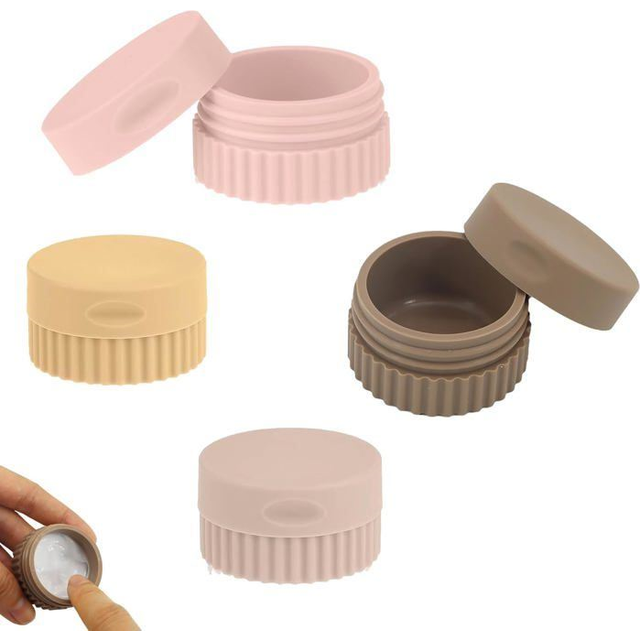 4 Pcs Cream Jars Travel Containers Multicolor Leakproof Silicone Cosmetic Container for Lotion Cream Lip Balm